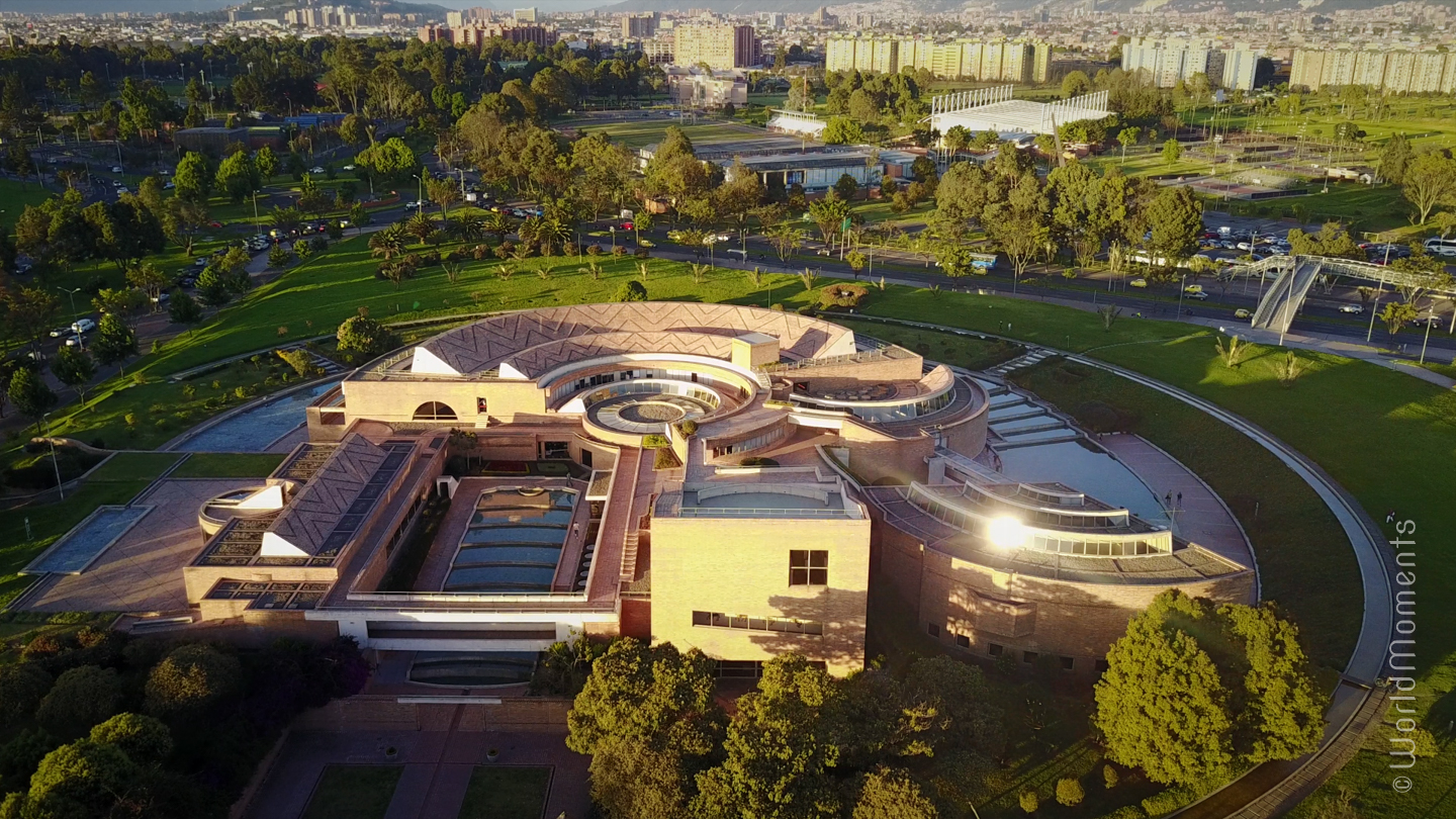 bogota virgilio barco public library view by drone