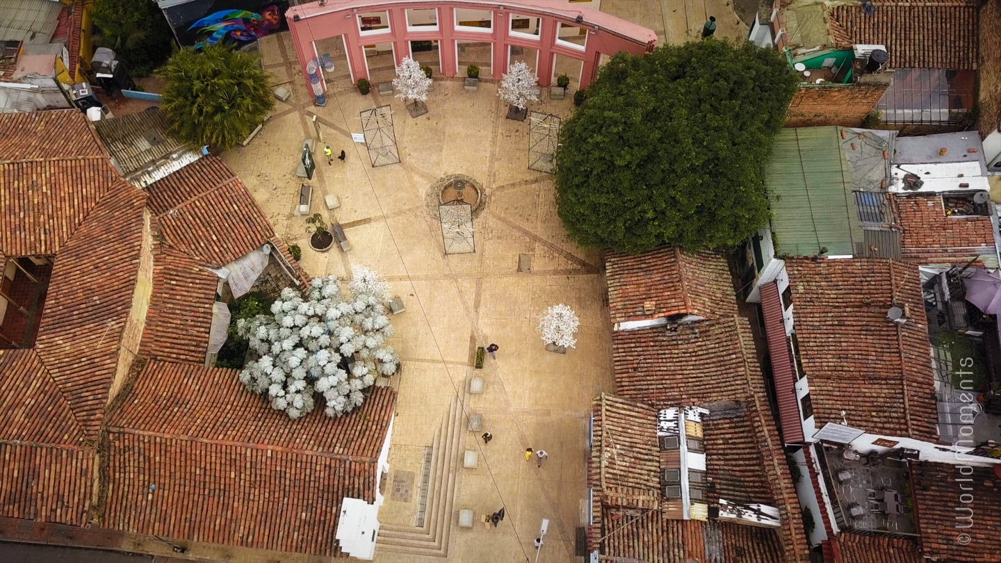 bogota chorro de queued square view from drone