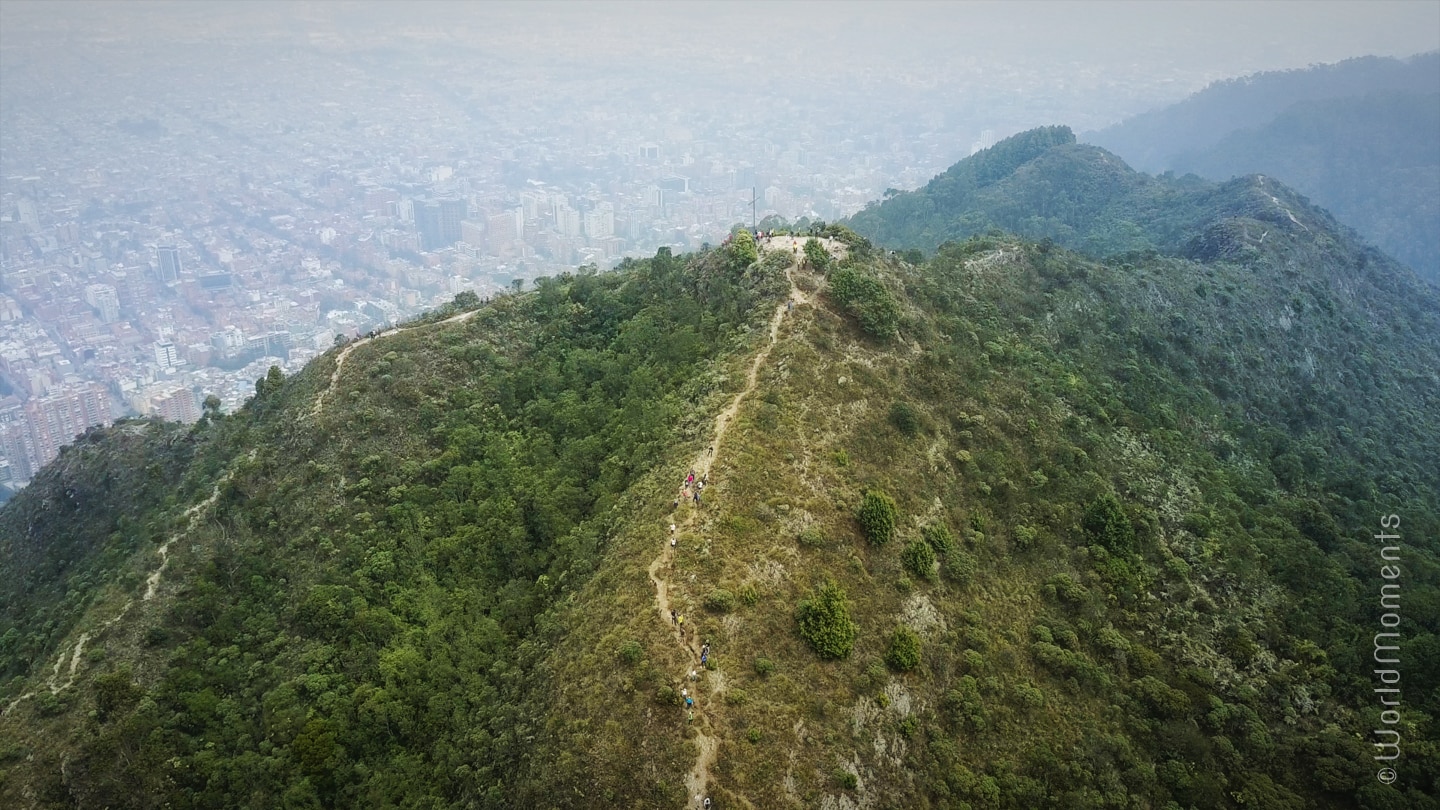 bogota quebrada la vieja view shot by drone