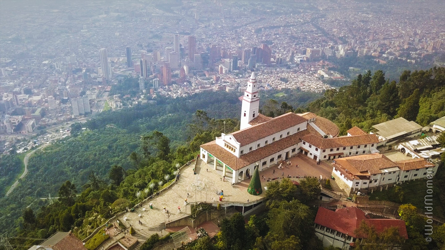 bogota monserrate view from drone