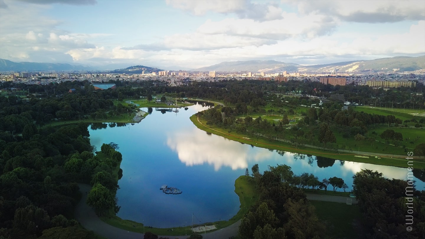 simon bolivar park bogota shot with drone