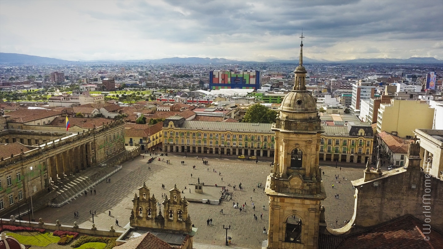 bogota plaza bolivar drone view