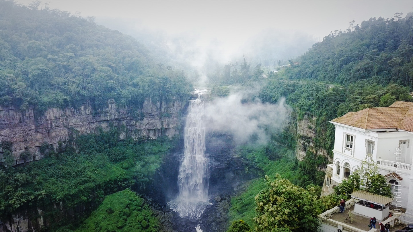 tequendama falls bogota view from drone