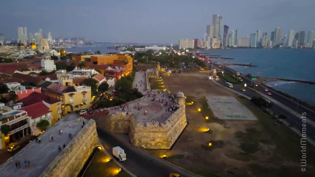 ccartagena baluarte de santo domingo drone view