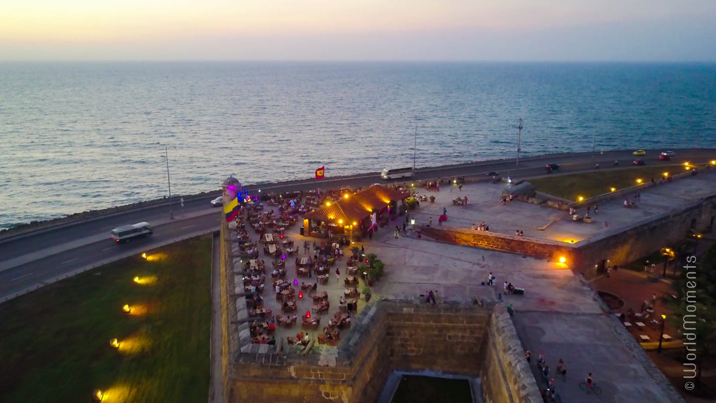 cartagena cafe del mar shot by drone