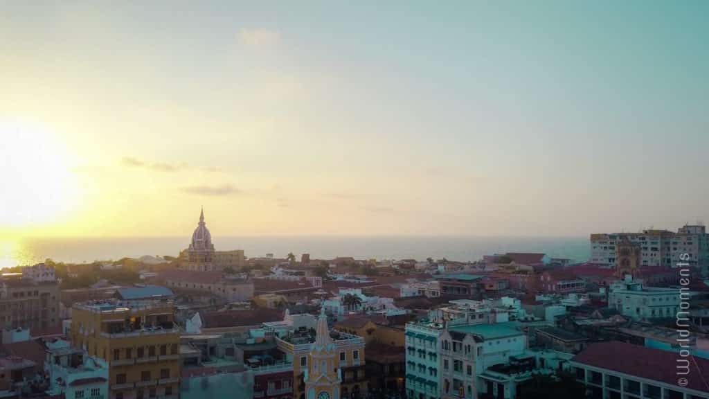 cartagena centro historico atardecer