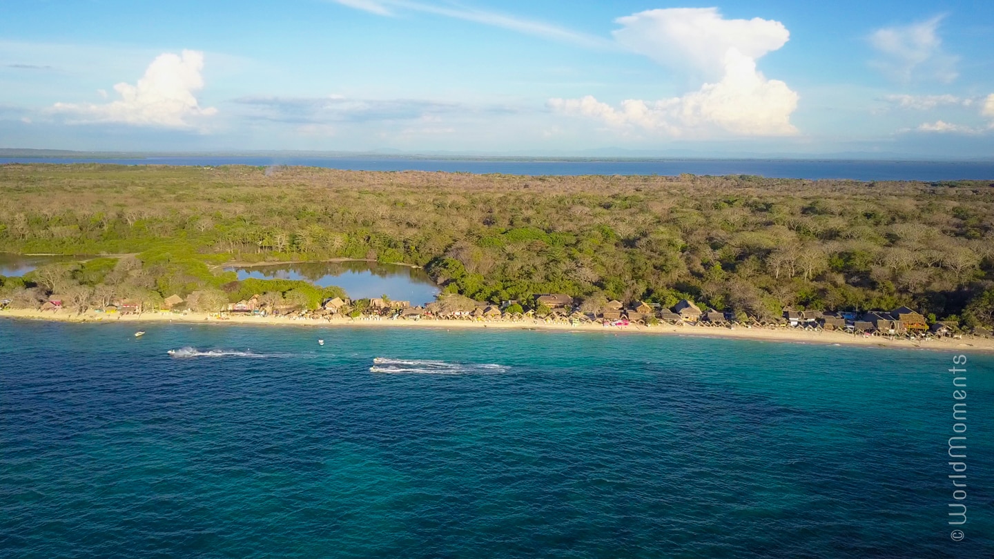 cartagena playa blanca drone view