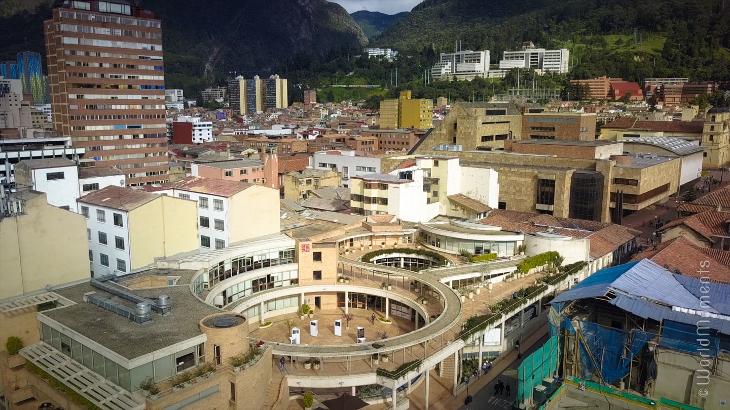 garcia marquez cultural centre bogota drone view