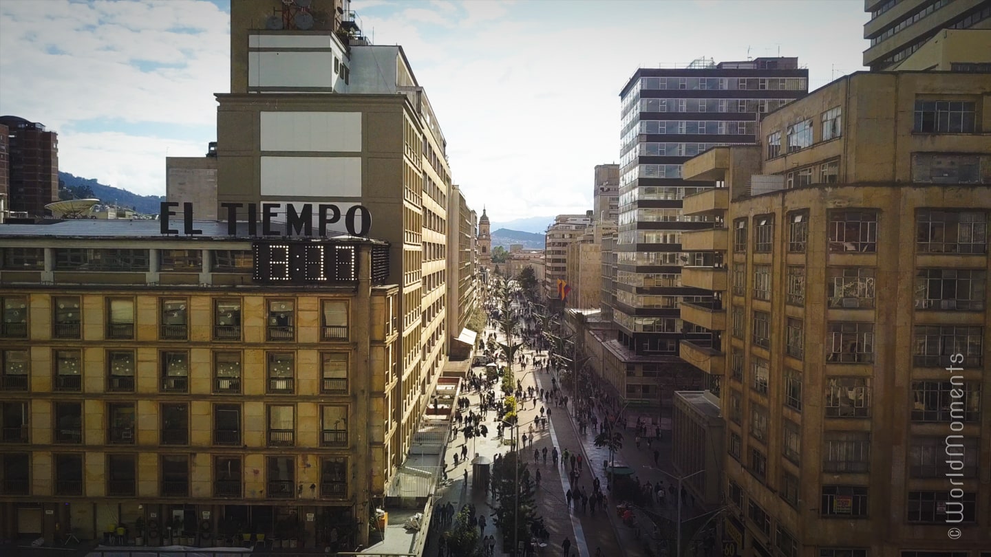 bogota seventh street shot with drone