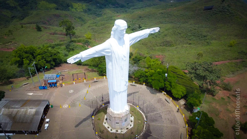 cali cristo rey close front with drone