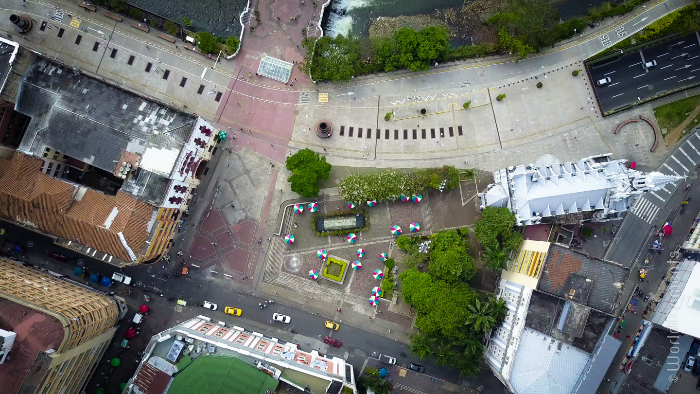 cali park los poetas from sky with drone