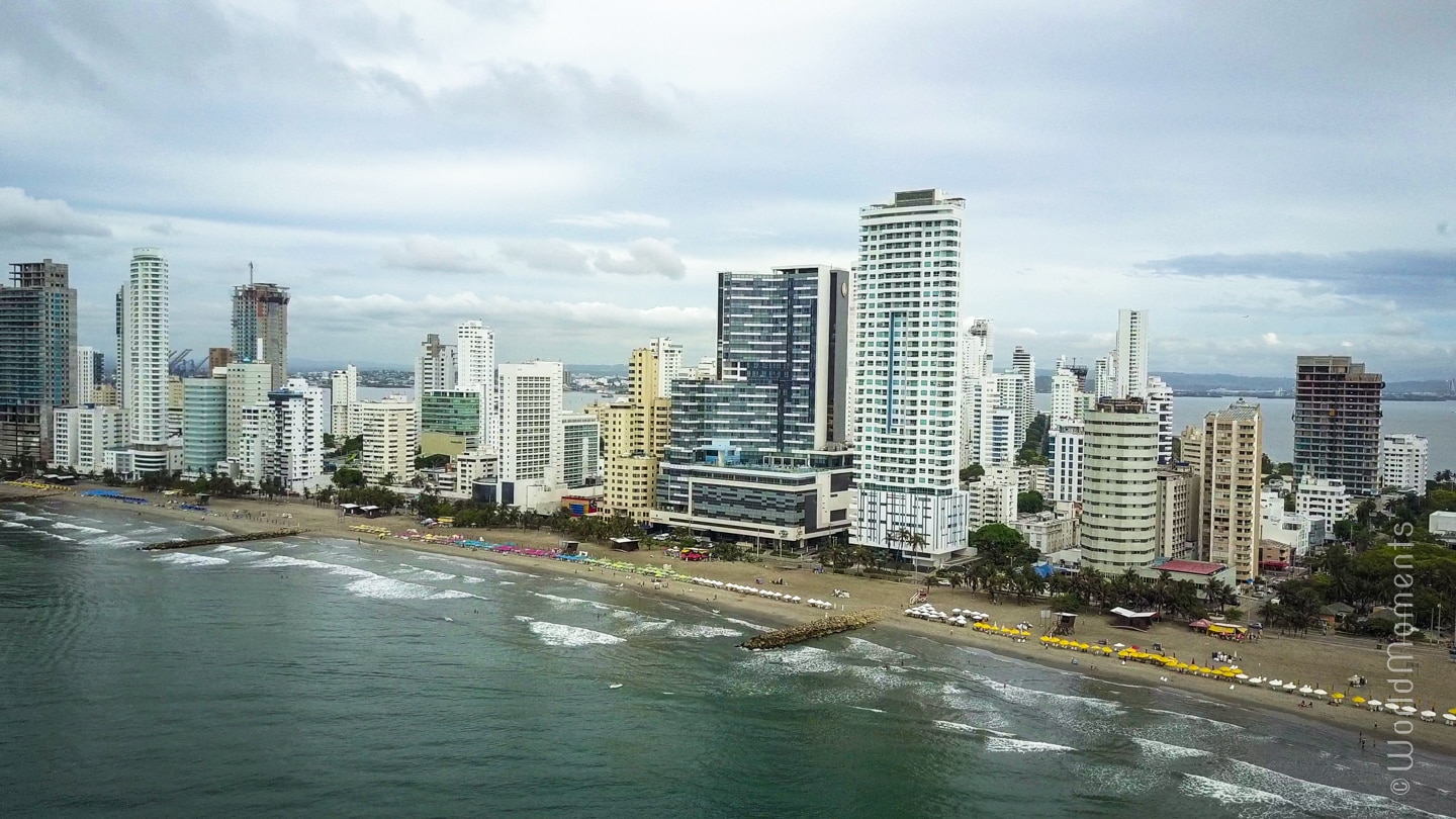 Cartagena bocagrande beach top view