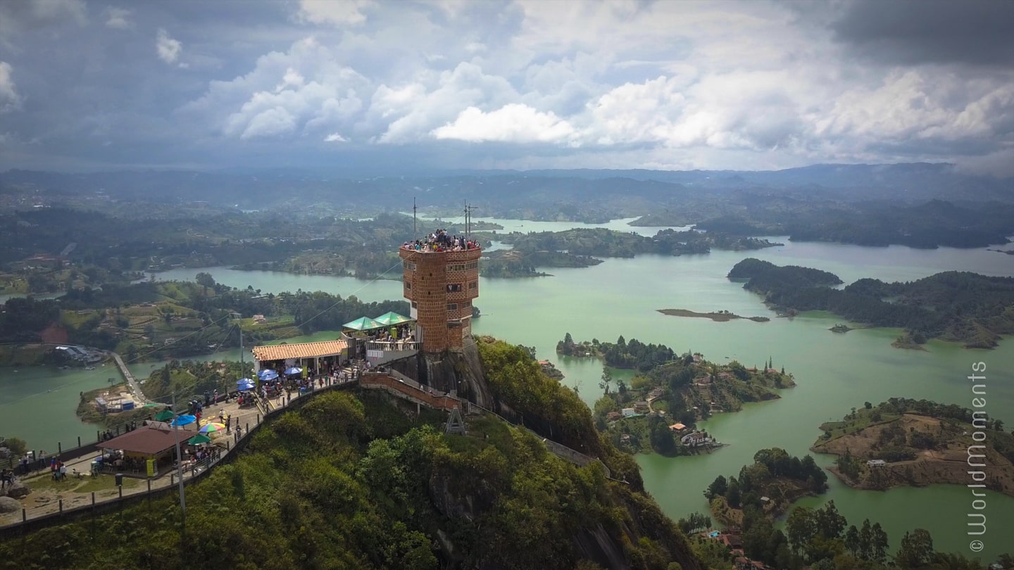 embalse guatape el peñol shot by drone