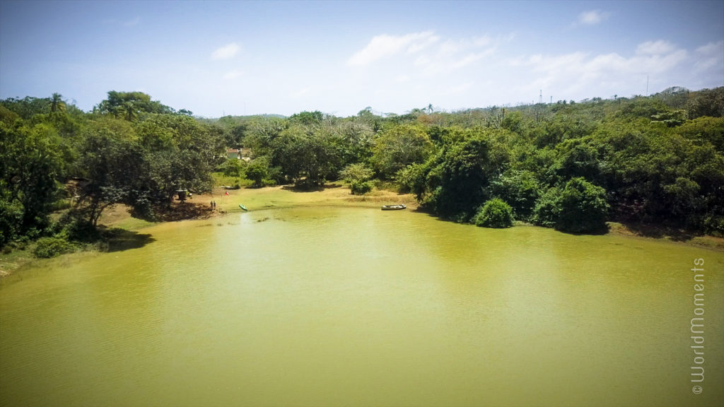 san andres big pond lagoon drone view