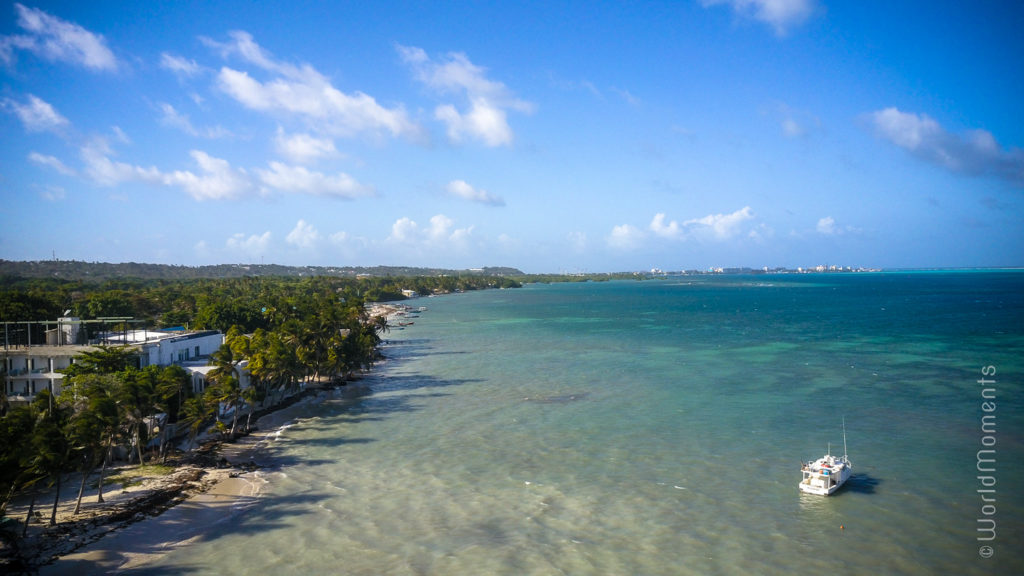 san andres rocky cay beach north drone view