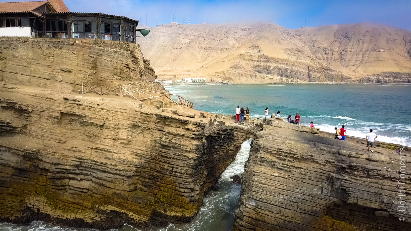 lima salto del fraile ocean stone bridge drone