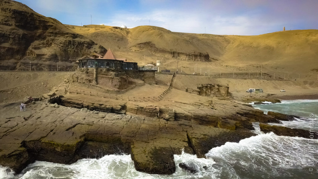 lima salto del fraile view from ocean drone