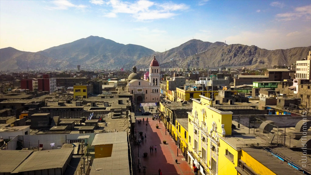 lima jiron trujillo centro historic building drone view