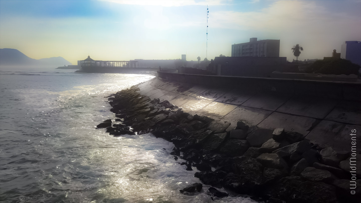 lima la punta callao stone wall drone view