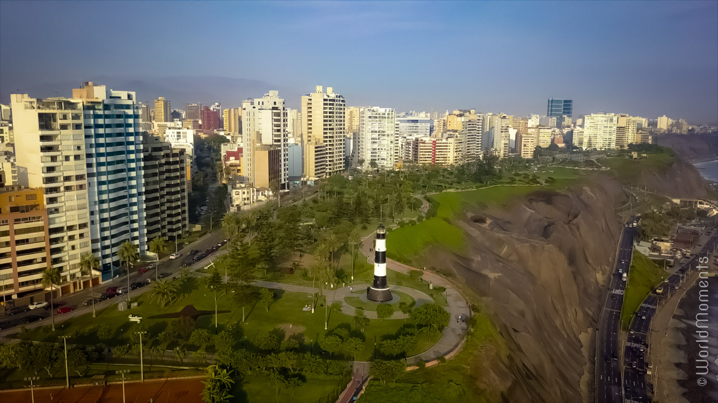 view of antonio raimond park in lima shot by drone