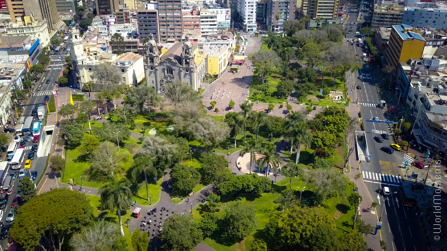 view of kennedy park in lima shot by drone