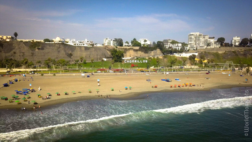 lima playa aqua dulce beach drone view