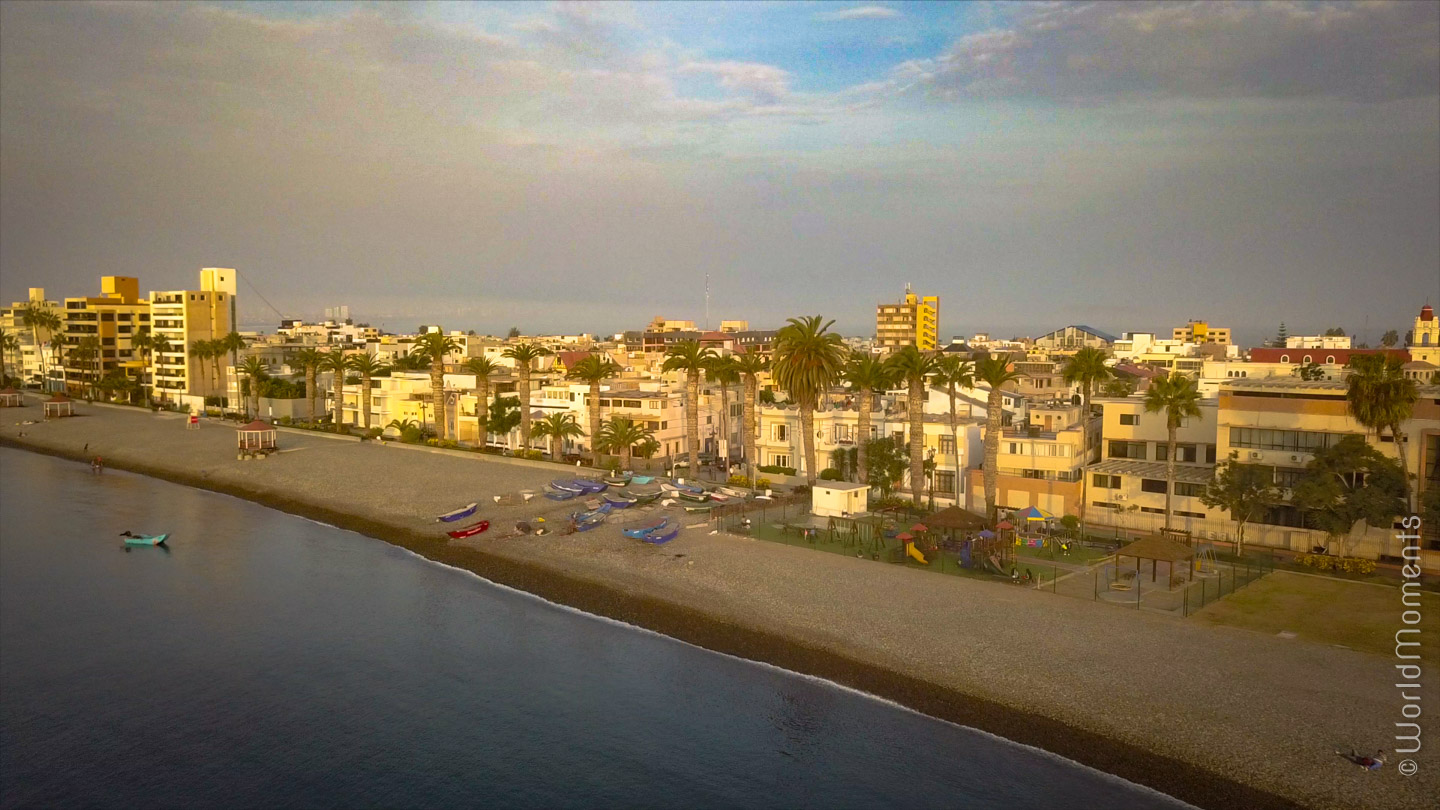 lima playa cantolao sunset drone view