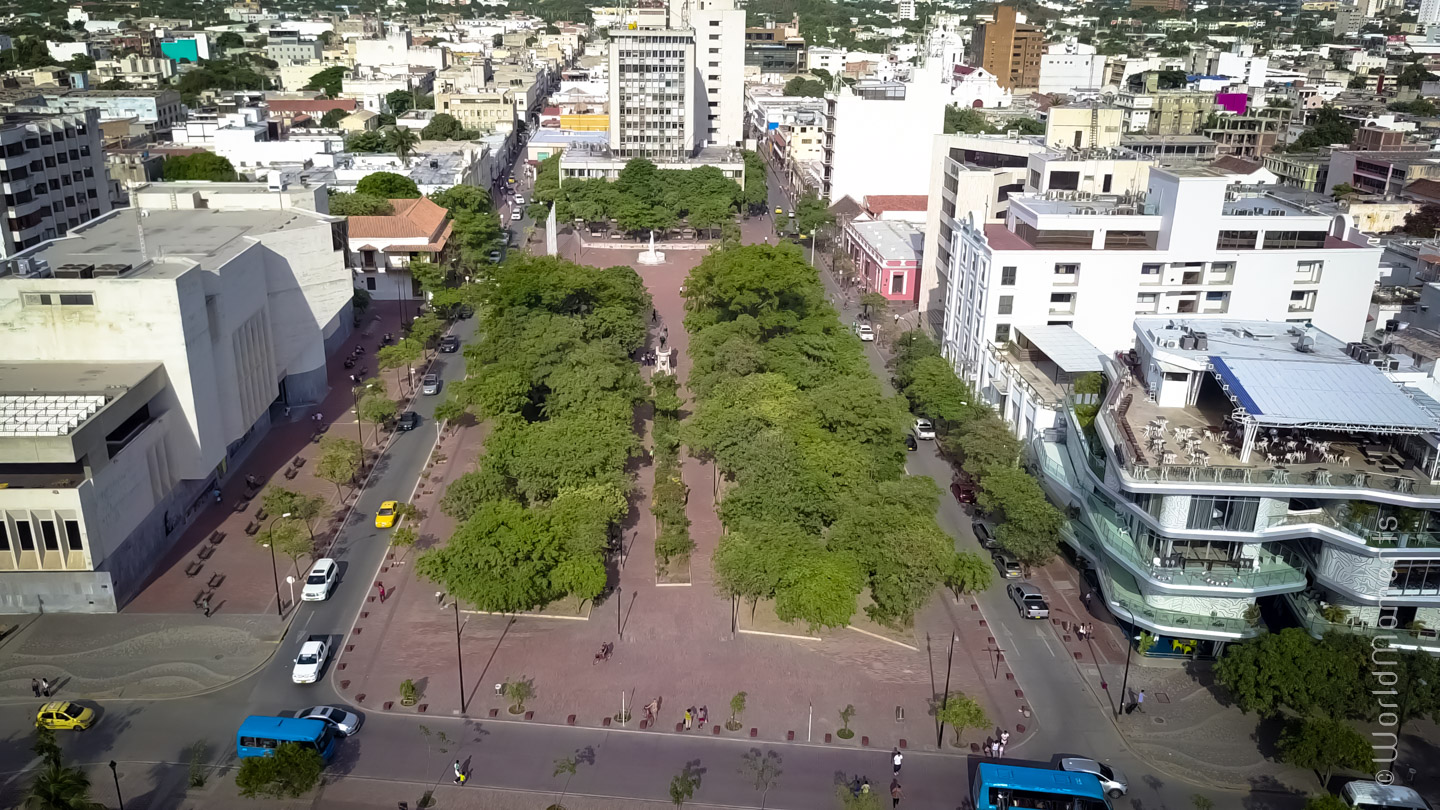 Santa Marta, Bolivar Park, shot with drone