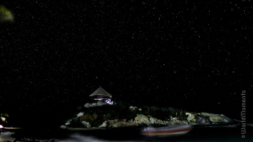 Santa Marta, Parque Tayrona, view of Cabo San Juan shot at night