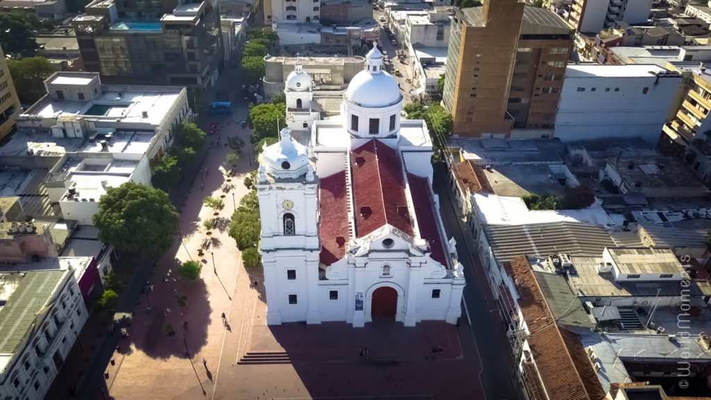 Santa Marta, San Miguel Cathedral shot with drone