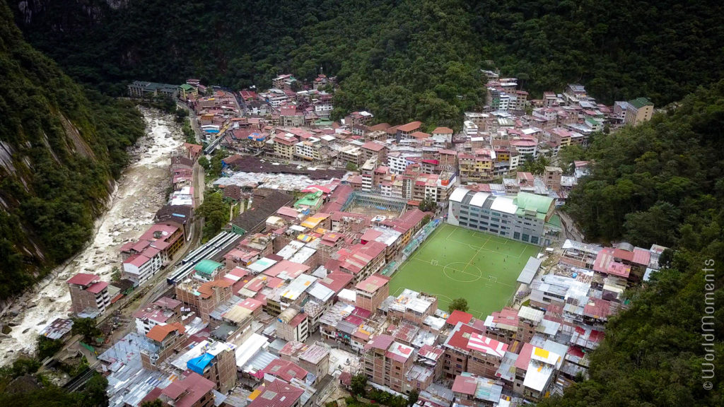 Aguas Calientes Machu Pichu town view from the top