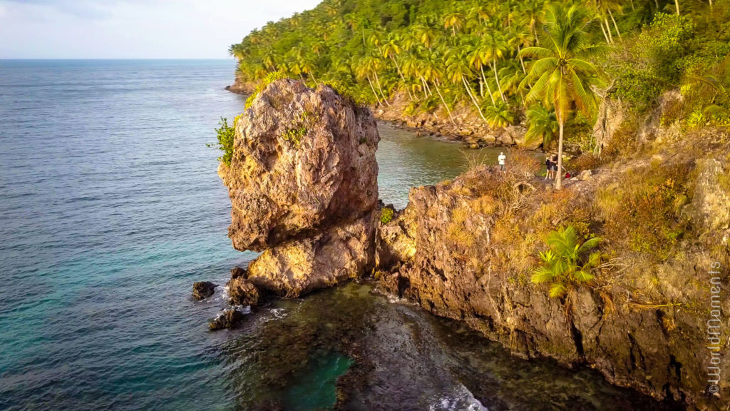 cabeza de morgan vista desde el mar dron