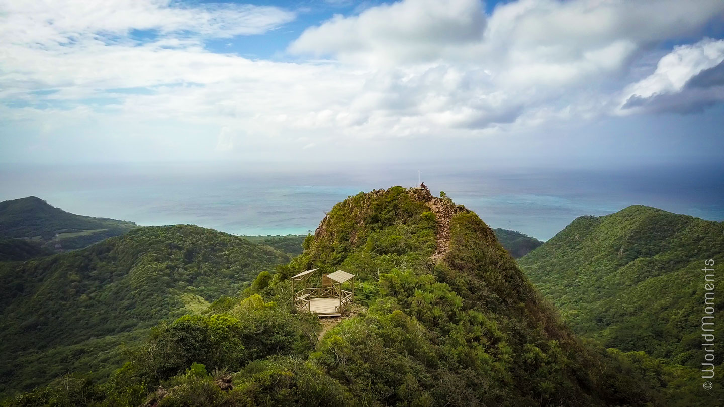 peak of Providencia Island as seen from drone