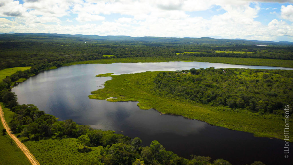 Laguna Negra landscape view shot with drone