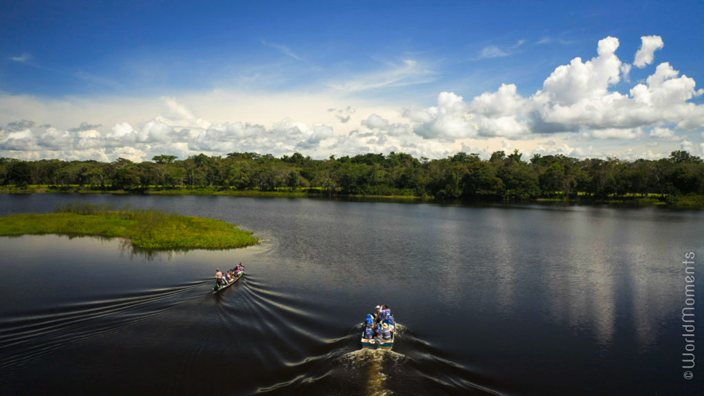 Laguna Negra San Jose del Guaviare boats in the lake