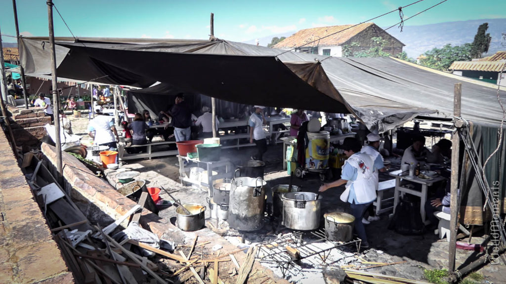 vista del Mercado semanal en Villa de Leyva