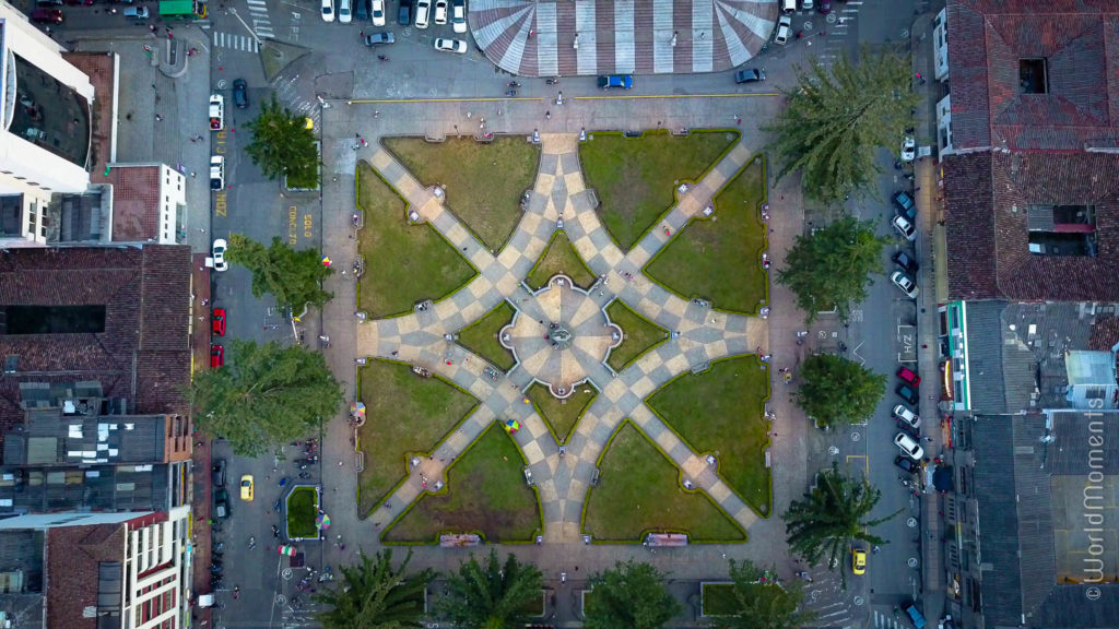 playa principal Santa Rosa de Cabal shot with drone